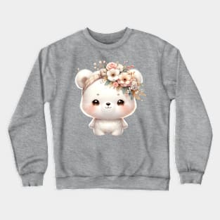 Cute Baby Bear Cub Boho Babies A Whimsical Watercolor Gathering Crewneck Sweatshirt